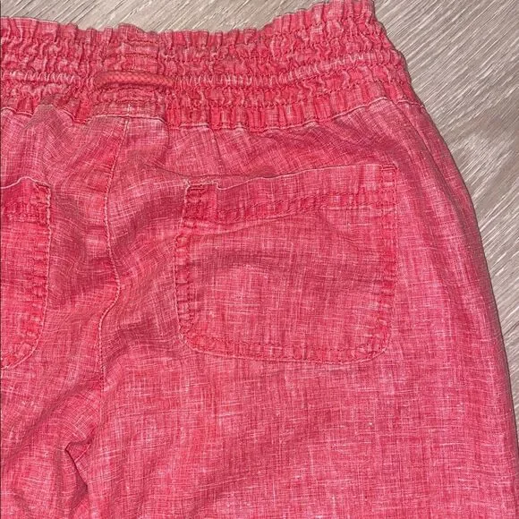 Freestyle Revolution Red Smocked Waist Linen Pants - Picture 7 of 9